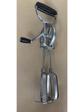 Vintage Ekco Best Manual Hand Crank Egg Beater Mixer Tool Stainless Steel USA